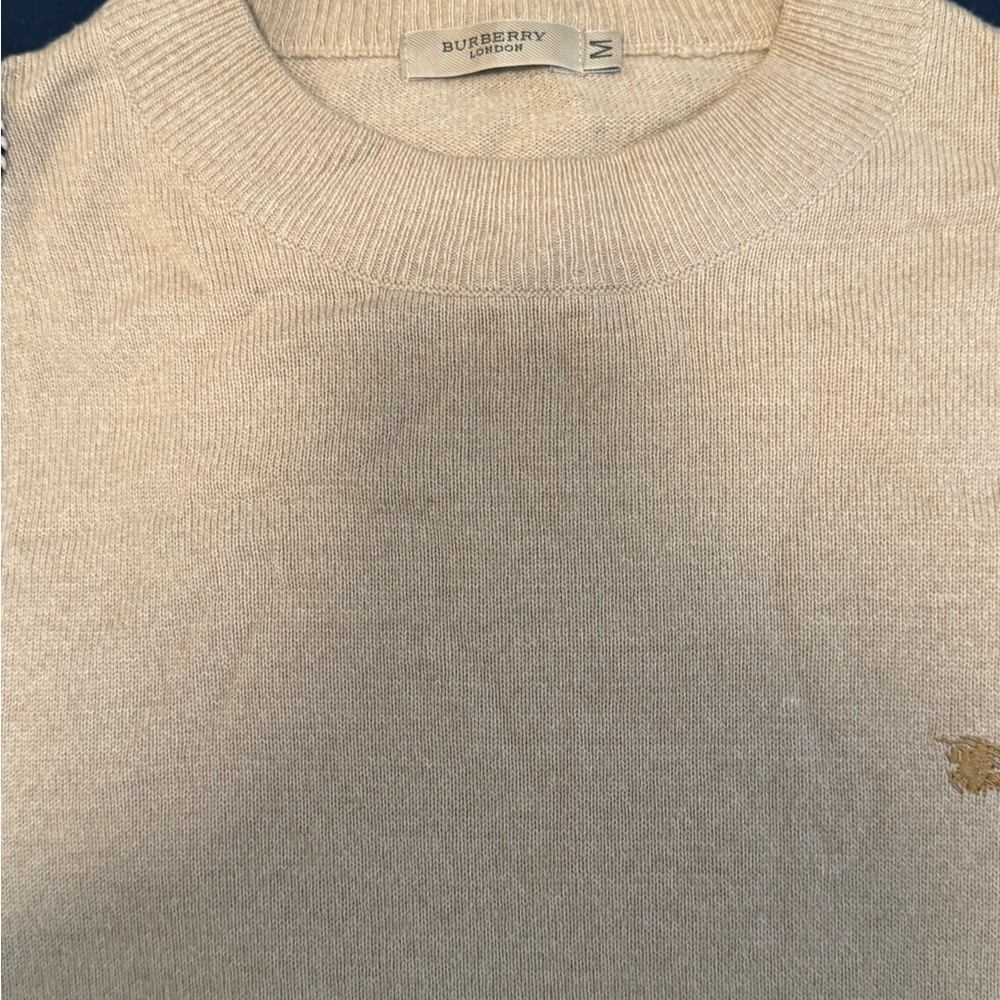 Burberry Light Tan men's Crew Neck Sweater